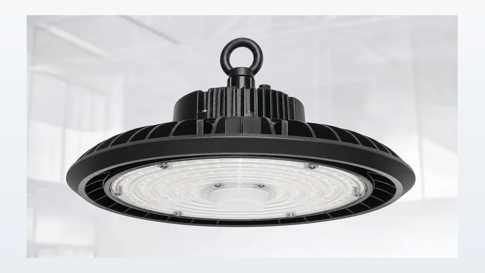 LED high bay light HBL-036 150W die-cast aluminum, for 6-12m machining plants and high-bay storage